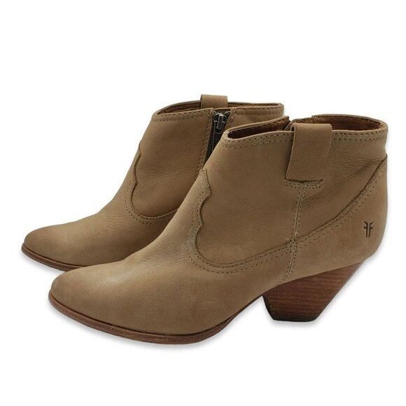 Frye Reina Ankle Bootie Womens 6.5 Brown Leather Western‎ Zipper - Picture 5 of 10